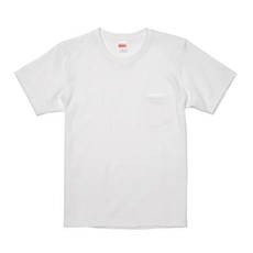 United Athle 厚磅口袋短T，100%純棉，氣流紡紗製成紮實布料，領口加強雙針縫線設計, S, 白色