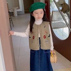 Arbe 女童款餅乾針織背心