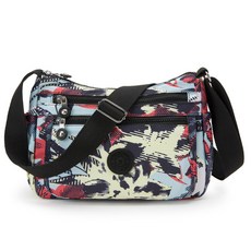 ADDEDIT 女性尼龍彩色斜背包, 黑樹