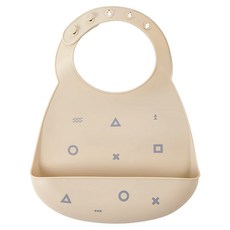 KU.KU Duckbill 酷咕鴨 KUKU PLUS 矽膠圍兜 立體圍兜 防漏接食物, 米色, 1個