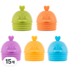 FLaiTO 矽膠動物插座安全蓋 企鵝5件組, 企鵝_綠色, 橘色, 紫色, 黃色, 藍色, 15個