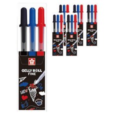 GELLY ROLL 櫻花 Fine 3件組 0.6mm, 6套, 黑色, 藍色, 紅色