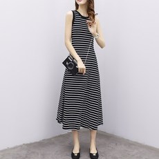 daysoy 舒適條紋孕婦長版連身裙