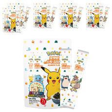 지도표성경 포켓몬 스틱 김자반 8g x 7p 랜덤발송 + 렌티큘러 스티커 랜덤발송 세트, 56g, 6세트
