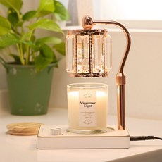 Candle Department Store Elsa融蠟燈 玫瑰金白色 + 大豆蠟燭 280g 套組, 仲夏之夜