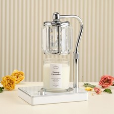 캔들백화점 엘사 워머 + 소이캔들 280g 세트, 레몬라벤더, 실버화이트