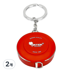 AKTION 便攜式迷你捲尺 鑰匙圈型 紅色, 2個, 150cm