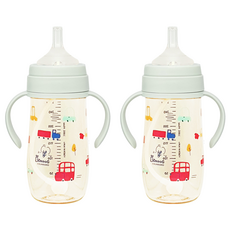 밥독 국내 제조 PPSU 뛰뛰빵빵 빨대컵, 민트, 2개, 270ml