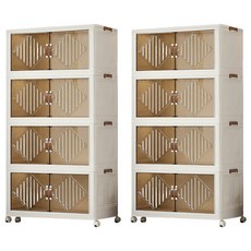 雙開門折疊櫃, 白色, 2個