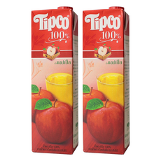 Tipco 泰可 100%蘋果汁 富含多款豐富維生素營養, 1L, 2瓶