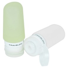 TRAVELON 旅行分裝瓶2件組 60ml 小, 1組, 綠色 + 白色