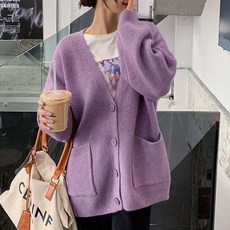 Goodif 女款柔軟寬鬆彩色針織開襟衫