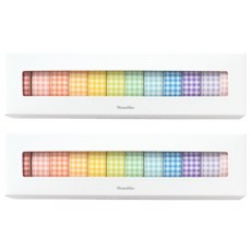 Monolike Arte 紙膠帶 12款套組 15mm x 10m, Sherbet check, 2套