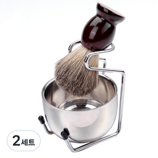 Comely 刮鬍刷 刮鬍刷 全套 銀色 B0603, 2套