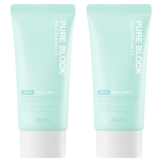 어퓨 퓨어 블록 아쿠아 선젤 이엑스 SPF50+ PA+++, 50ml, 2개