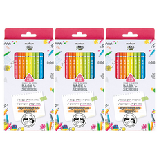 munhwA The Zone Kids 三角鉛筆 2B 10入, 3套, 混合顏色