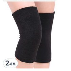 건강별밭 무릎 워머 아대 보호대, 2세트, 블랙