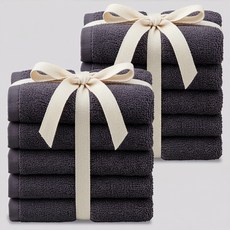 Tamsaa 經典緞帶包裝飯店毛巾 200g 40支, 10個, 深灰色