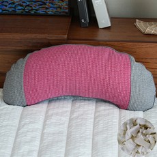 사랑예감 논슬립 반달 분쇄라텍스 베개, 핑크, 1개