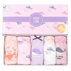 Kids Line 女童款小鯨魚印花三角內褲 5件組