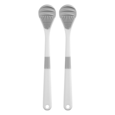 RETRO BUBBLE Premium 3合1按摩清潔舌苔刷 附無痕掛架 雪花白, 2個, 20g