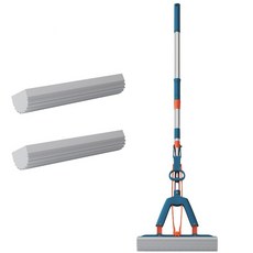 HerausJumping 寬型魔法清潔機掃把+替換掃把墊 3入, 1組