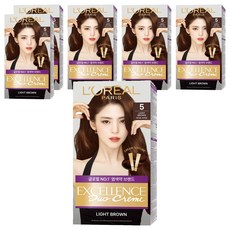 로레알파리 엑셀랑스 듀오크림 염모제, 5 라이트브라운, 6개