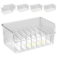 橡合杉 家用多功能調味品分格/油鹽醬醋儲物收納盒, 透明色, 6個