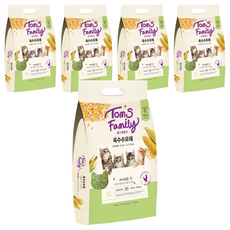 톰스패밀리 고양이 옥수수 화장실 배변모래 크러쉬형, 5L, 5개, 쟈스민향