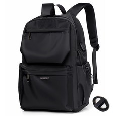 marco polo 輕量尼龍口袋後背包 MP3258 + USB傳輸線套組, 黑色