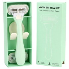 편스토어 MAX FRESH 풀스윙 여성용 면도기 + 면도날 2입 + 거치대 그린, 2개입, 1개
