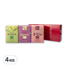 다예 온기충전 차 3종 선물세트, 모과차 + 도라지차 + 우엉차, 4세트
