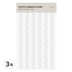 리코즈 사진 고정 포토 코너스티커, 투명, 3개, 5개입