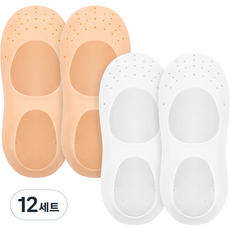 Dailygongam 柔軟足 護腳套 左右套組 膚色 白色 L, 12套, 2入