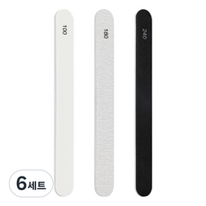 코멧 홈 네일케어 파일 3종 세트, 6세트, 혼합색상