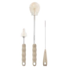 KU.KU Duckbill 酷咕鴨 KUKU PLUS 全角度矽膠奶瓶刷組, 食品級矽膠材質 柔軟刷毛設計, 伯爵奶, 1組