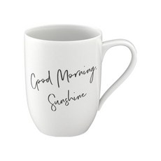 빌레로이앤보흐 스테이트먼트 머그 340ml 굿모닝 선샤인, 화이트 + 블랙, 1개