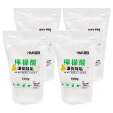 H&K 家居 檸檬酸, 環保除垢, 500g, 居家清潔/馬桶去垢/不銹鋼清潔, 4袋