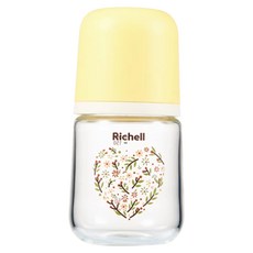 Richell 利其爾 HE 玻璃寬口哺乳奶瓶 悅之心 160mL, 1個