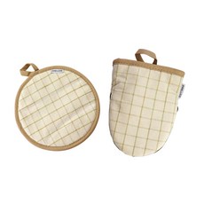 PRELUDE 格紋廚房手套+隔熱墊, 混色, 1套