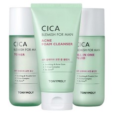 TONYMOLY 男士積雪草清爽補濕液+男士積雪草清爽泡沫洗面乳+男士積雪草清爽爽膚水, 1套
