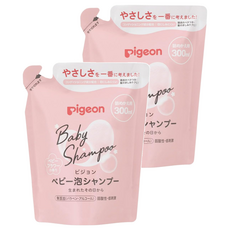 pigeon 貝親 洗髮慕斯補充包 粉色花香, 300ml, 2包