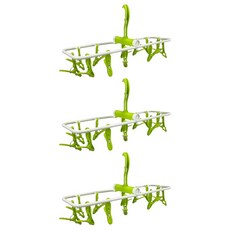 百貨King 精巧折合吊襪架 帶夾子, 綠色, 3個