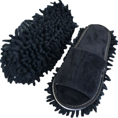 Home Desperate 超細纖維拖把清潔拖鞋黑色, 1個, 黑色