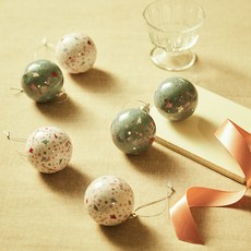 聖誕樹裝飾品 光澤圖案球, 藍色, 6cm, 6個