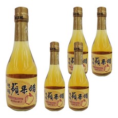 台酒 純釀蘋果醋, 以蘋果汁遵循古法釀造, 不殘留糖分, 口感自然甘爽, 溫和不嗆, 適合各種料理烹調, 調味醬料或調配果汁飲, 300ml, 5瓶