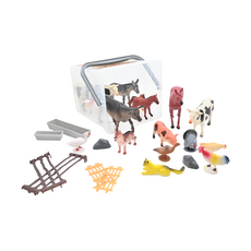 TERRA BY BATTAT 鄉村世界 情境桶，鄉村農場主題 學習認識動物，精緻仿真動物模型，收納箱附把手, 1桶