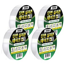 Skora 單面矽膠膠帶 2.5cm x 5m x 0.5mm, 不適用, 4個