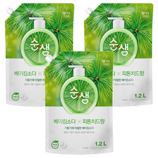 Soonsaem 檸檬酸蔬果碗盤洗潔精補充包, 1.2L, 3包