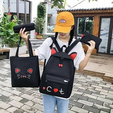 KIZTREE 貓背包+鞋包+小袋+筆袋